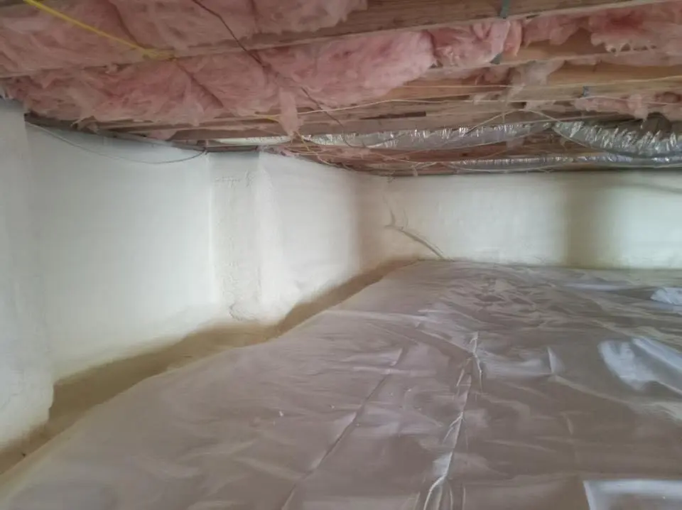 Crawl space encapsulation with closed-cell spray foam for Attic Insulation in Salisbury
